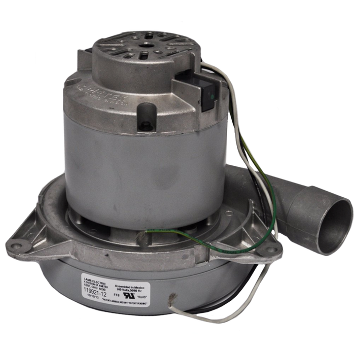 Ametek 119921-12 Vacuum Motor Tangential Discharge, 240 Volt, 2 Stage, 7.2In