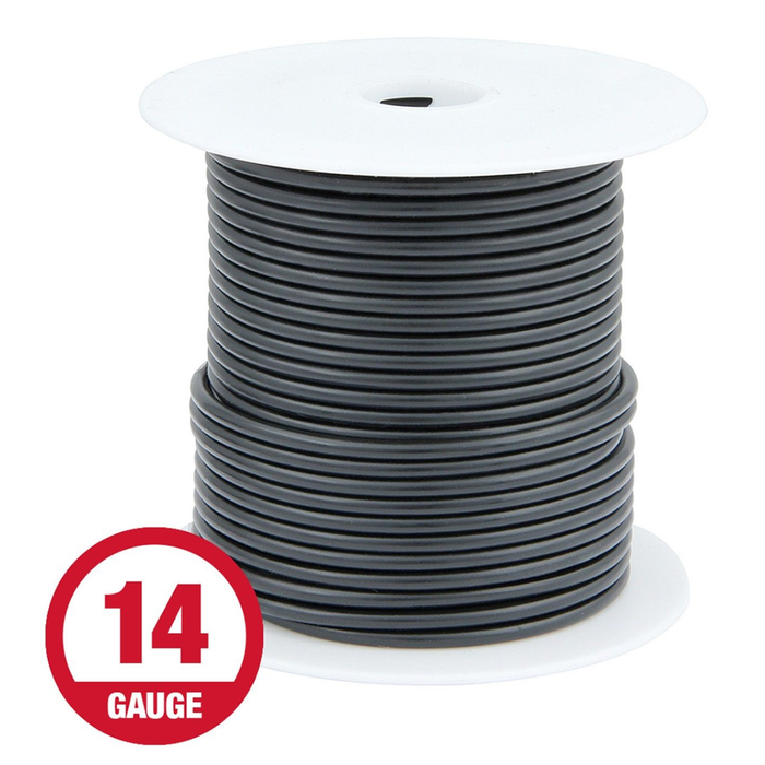 100Ft, 14 Gauge Wire Roll, Black