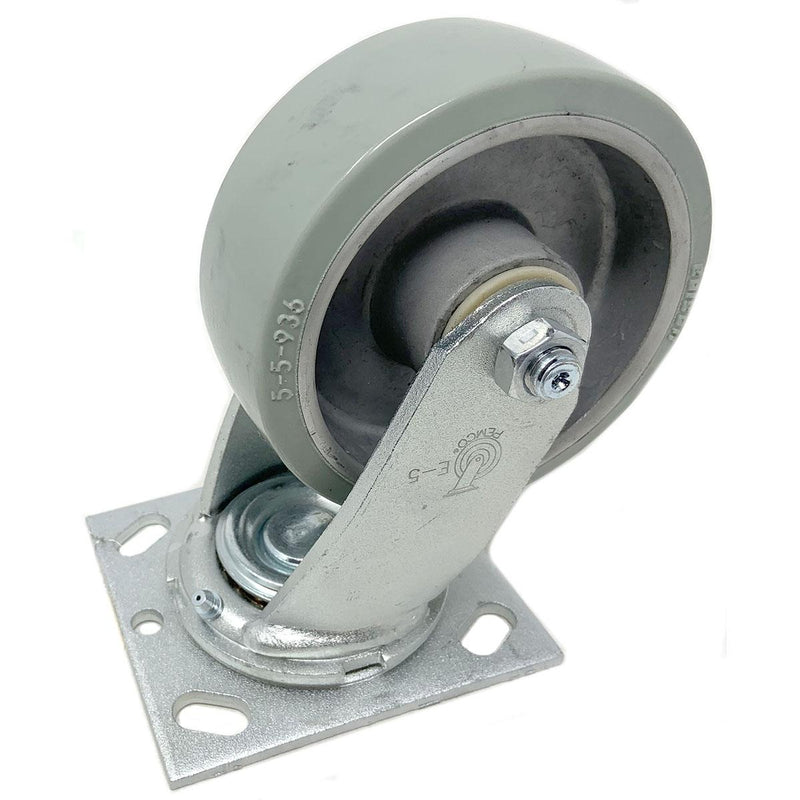 Swivel Caster Assembly 5In X 2In Gray Poly On Alum - Alternative, Unsealed