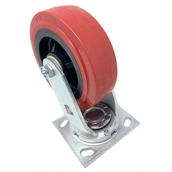 Wheel Swivel Caster Assembly 6In X 2In Maroon Poly On Plastic