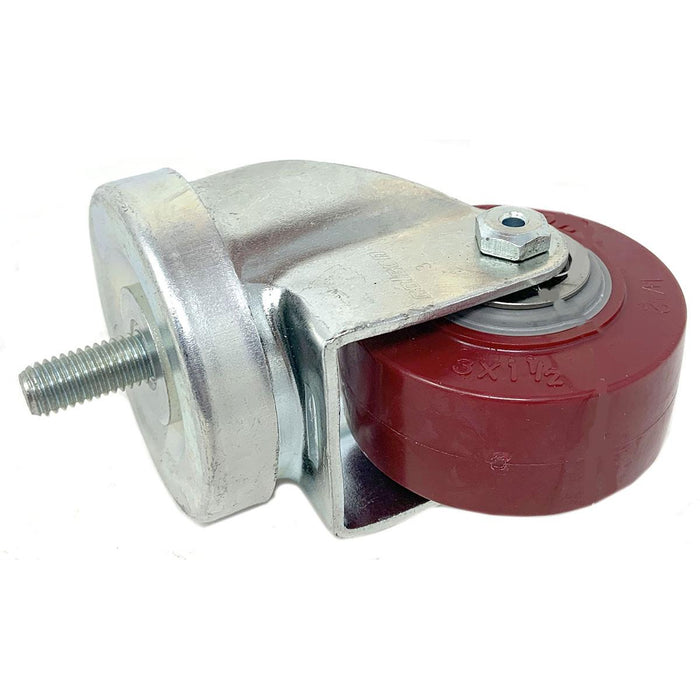 Wheel Swivel Caster Complete 3In X 1.5In Maroon With M12X25 Stem