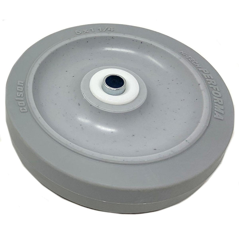 Wheel 5In X 1.25In Flat Tread Rubber Performa, Gray