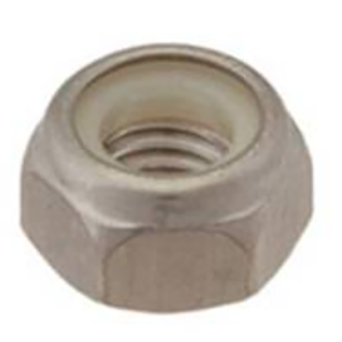 Hardware Nut, Hex M8 X 1.25, Thin Pattern Nylon Insert, Stainless Steel