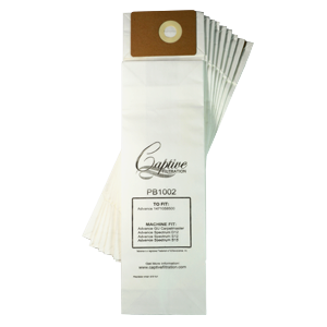 Captive Filtration Vacuum Bags Fits Carpetmaster, Spectrum S12, D12, S15 (10 Pack)