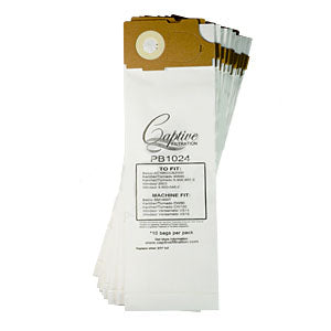 Captive Filtration Vacuum Bags Fits Versamatic, Sm1400T (10 Pack)