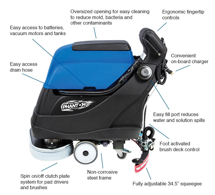 Phantom Traction-Drive Scrubber 28"