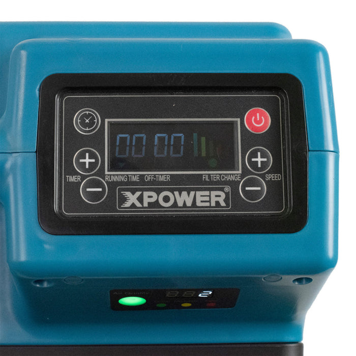 XPOWER X-2700, Air Scrubber, HEPA, 550 CFM, 1.5HP, Stackable, 23.7lbs, 3-Stage, 2.8AMPs, Built-in Air Quality Sensor